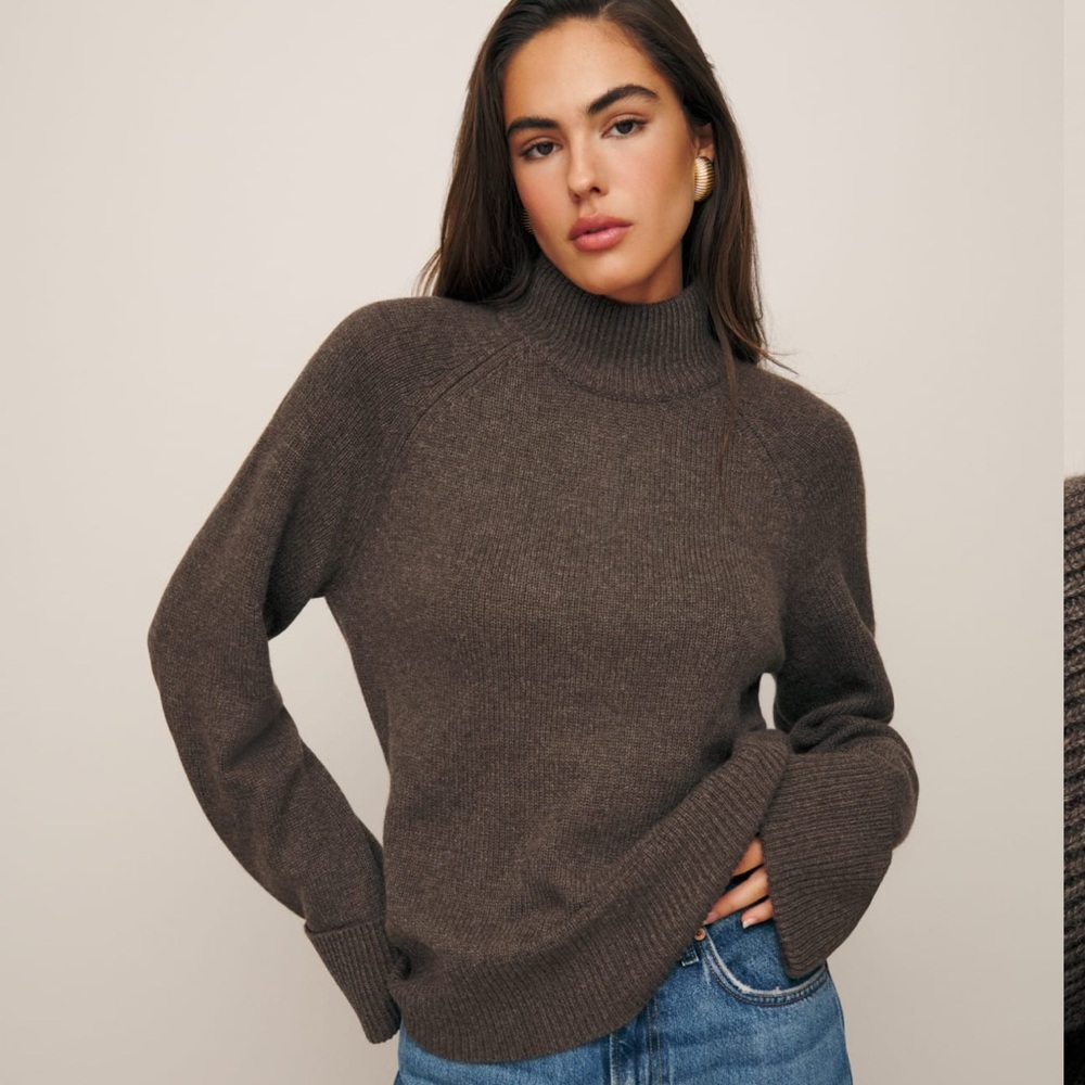 Reformation Garrett Cashmere Oversized Turtleneck S